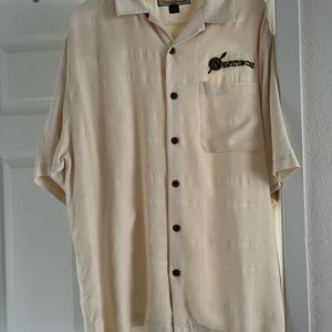 TOMMY BAHAMA SAN DIEGO AZTECS LOGO 100% Silk HAWAIIAN CAMP SHIRT L